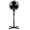 Oscillating 16-inch stand fan. Adjustable height and tilting fan head; 3-speed control; super quiet motor. Color - Black